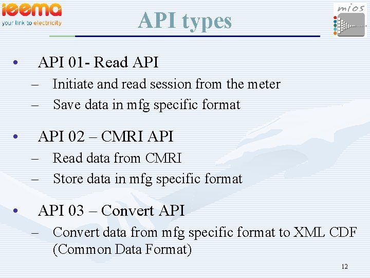 API types • API 01 - Read API – Initiate and read session from