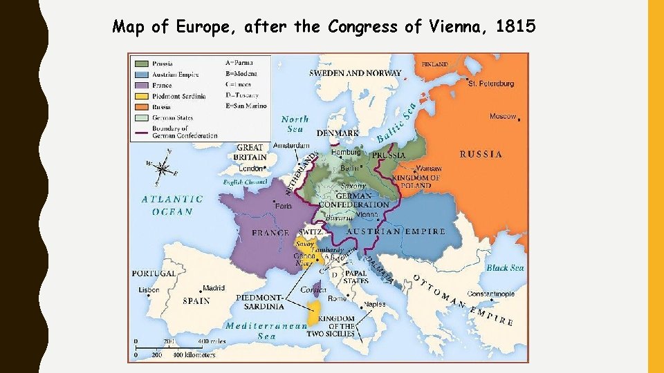 Map of Europe, after the Congress of Vienna, 1815 