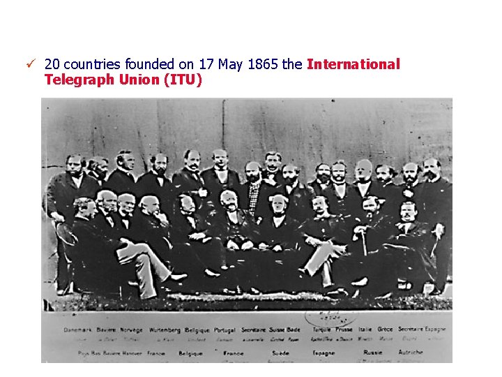 ITU at a glance ü 20 countries founded on 17 May 1865 the International