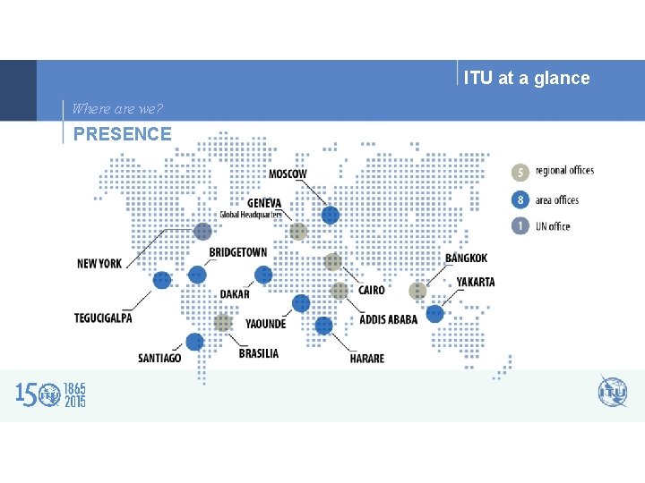 ITU at a glance Where are we? PRESENCE 