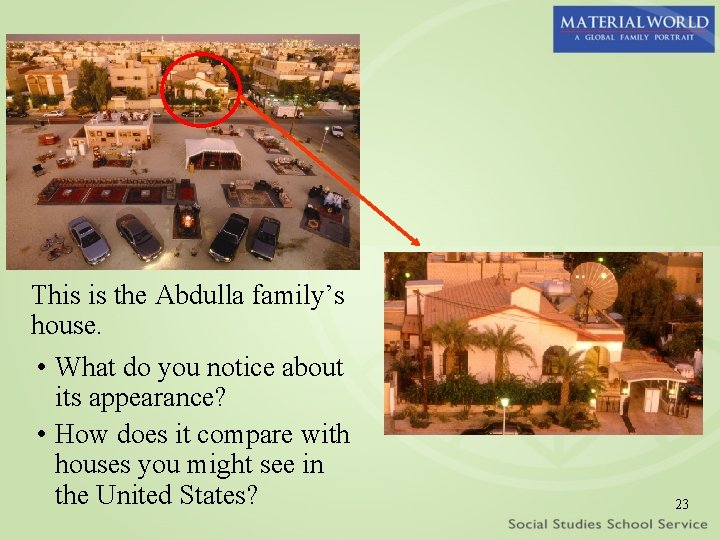 This is the Abdulla family’s house. • What do you notice about its appearance?