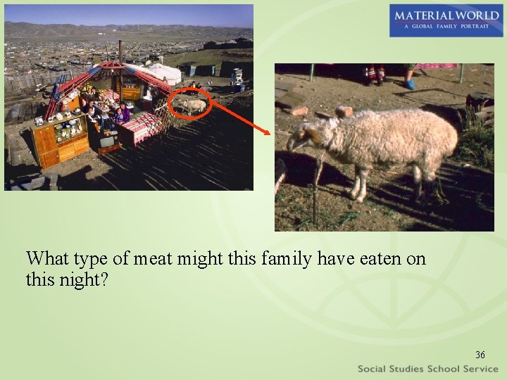 What type of meat might this family have eaten on this night? 36 