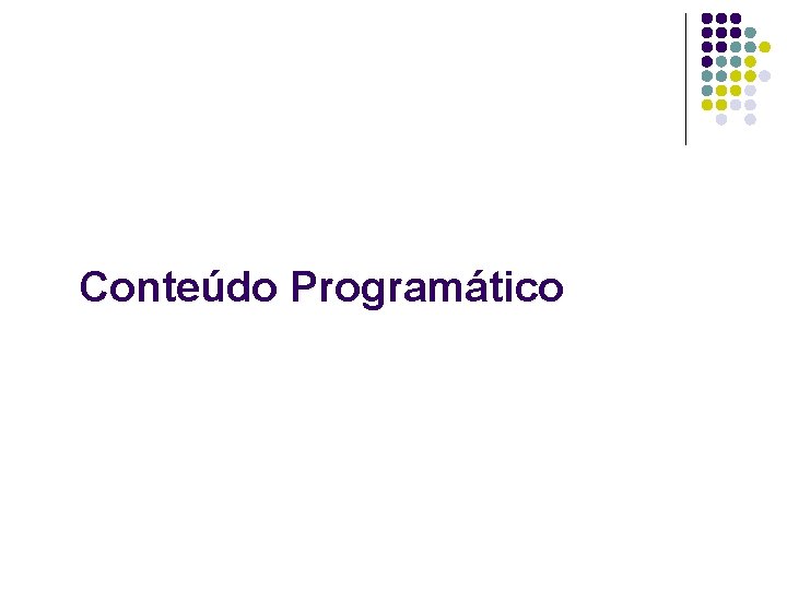 Conteúdo Programático 