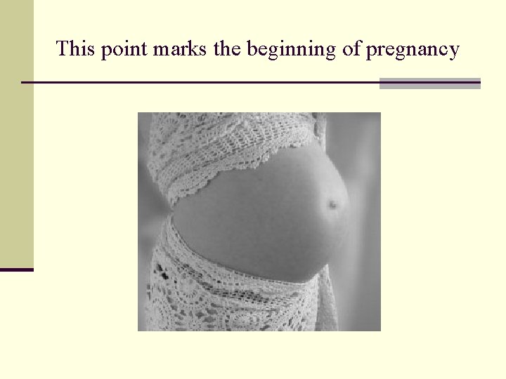 This point marks the beginning of pregnancy 