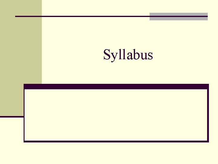 Syllabus 