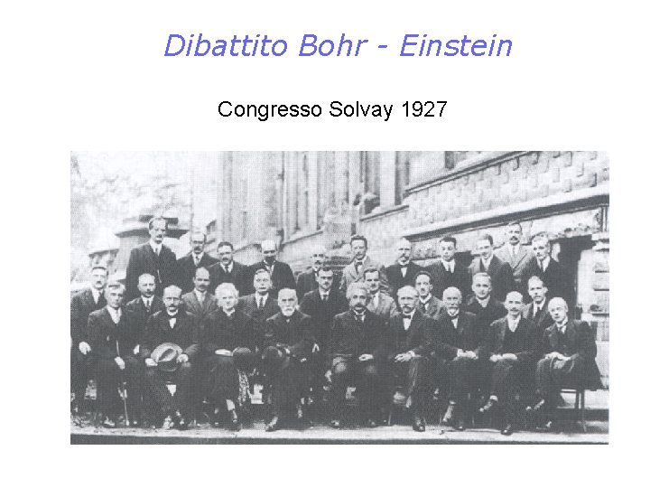 Dibattito Bohr - Einstein Congresso Solvay 1927 