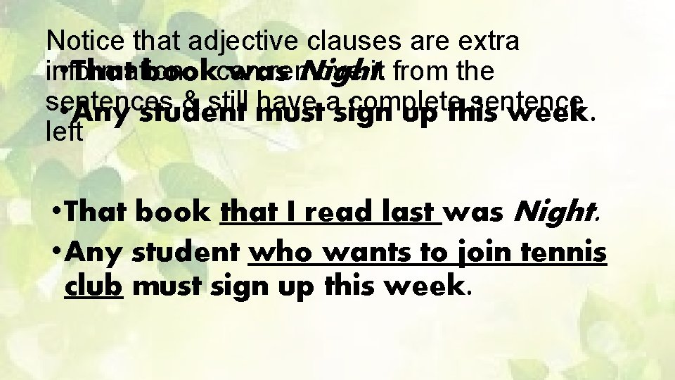 Adjective clauses 1 Goals or objectives for this