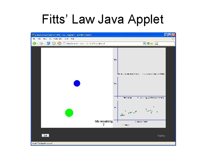 Fitts’ Law Java Applet 