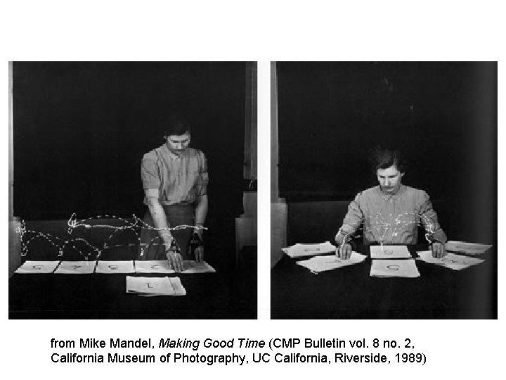 from Mike Mandel, Making Good Time (CMP Bulletin vol. 8 no. 2, California Museum