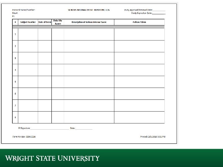 Reporting Forms • Study Deviation Summary Sheet 33 