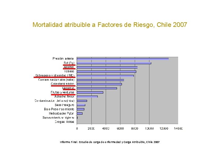 Mortalidad atribuible a Factores de Riesgo, Chile 2007 Informe Final. Estudio de carga de