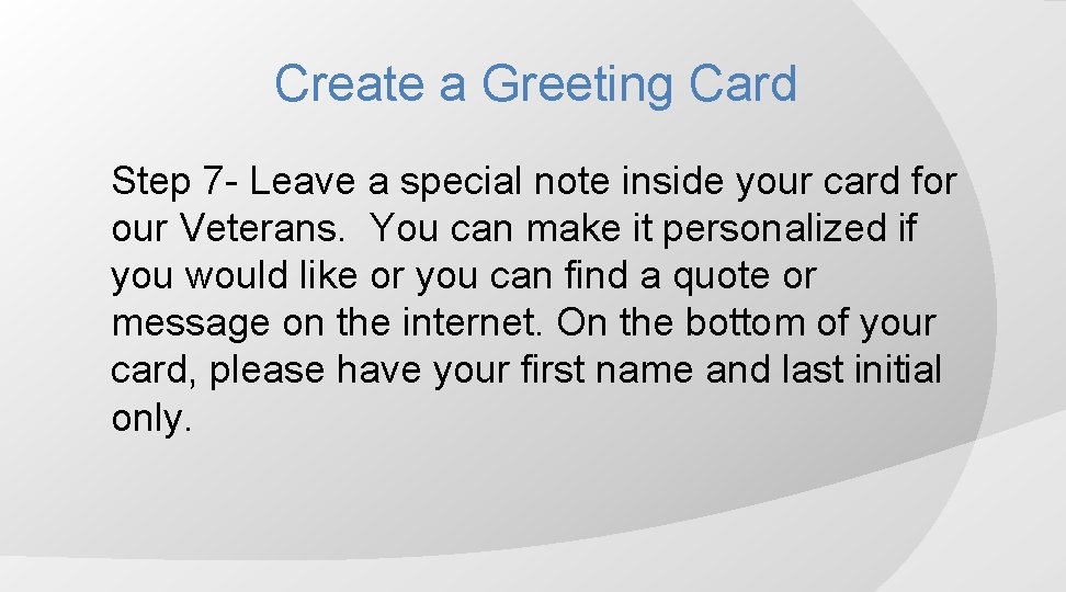Create a Greeting Card Step 7 - Leave a special note inside your card