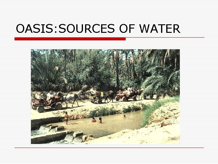 OASIS: SOURCES OF WATER 