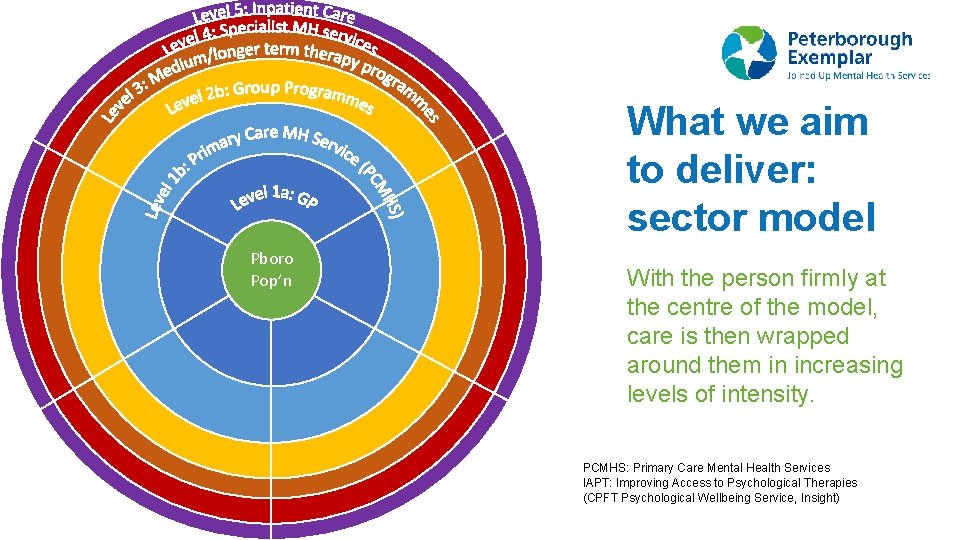 What we aim to deliver: sector model Pboro Pop’n With the person firmly at