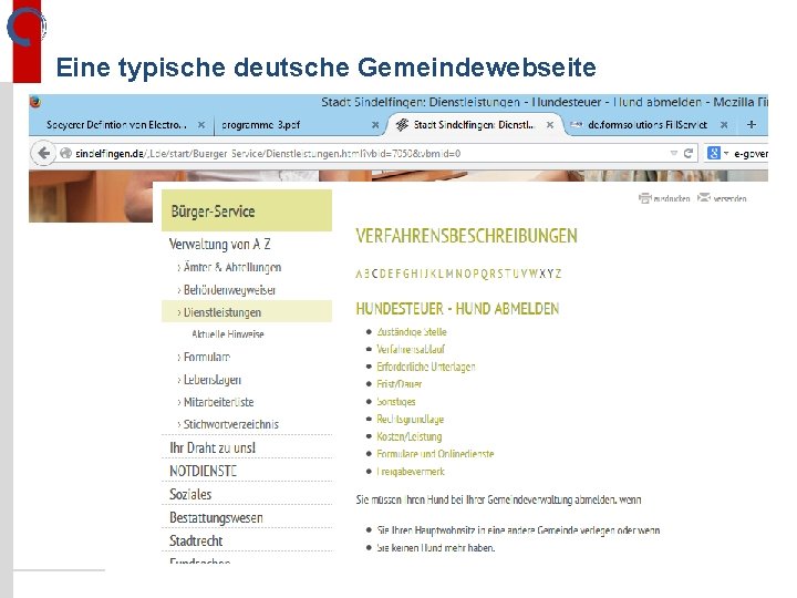 Eine typische deutsche Gemeindewebseite 