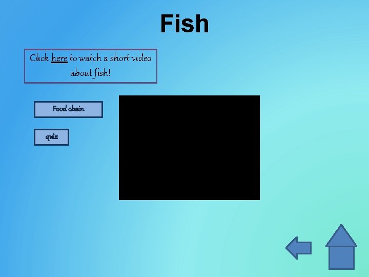 Fish Click here to watch a short video about fish! Food chain quiz 