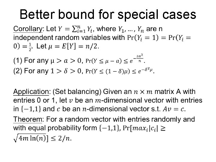 Better bound for special cases 