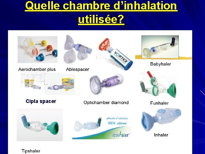 Quelle chambre d’inhalation utilisée? Cipla spacer 