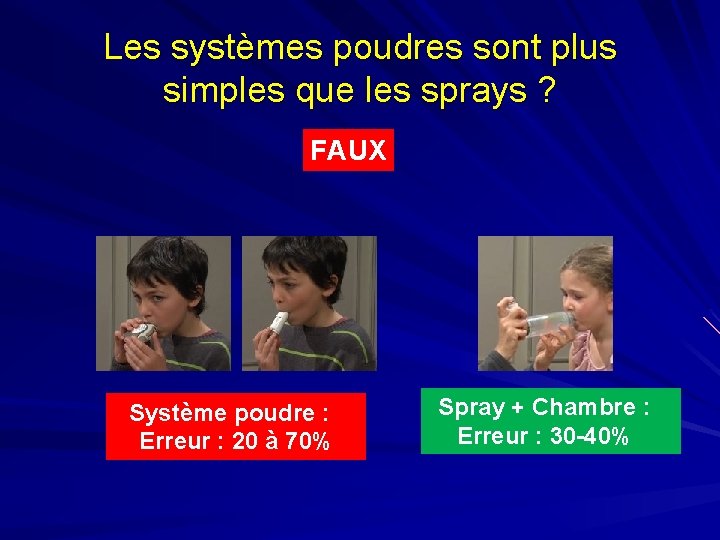 Les systèmes poudres sont plus simples que les sprays ? FAUX Système poudre :