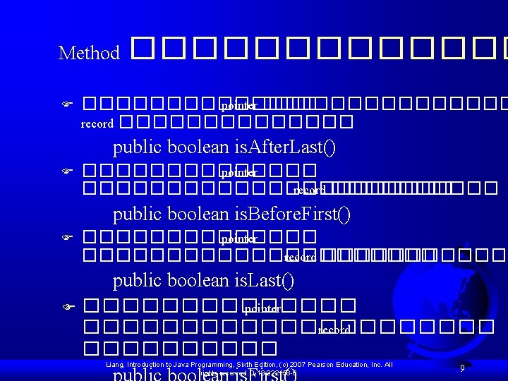 Method F �������������� pointer �������� record ������� public boolean is. After. Last() F �������