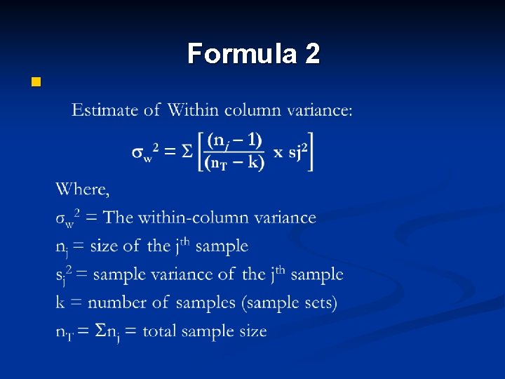 Formula 2 n 