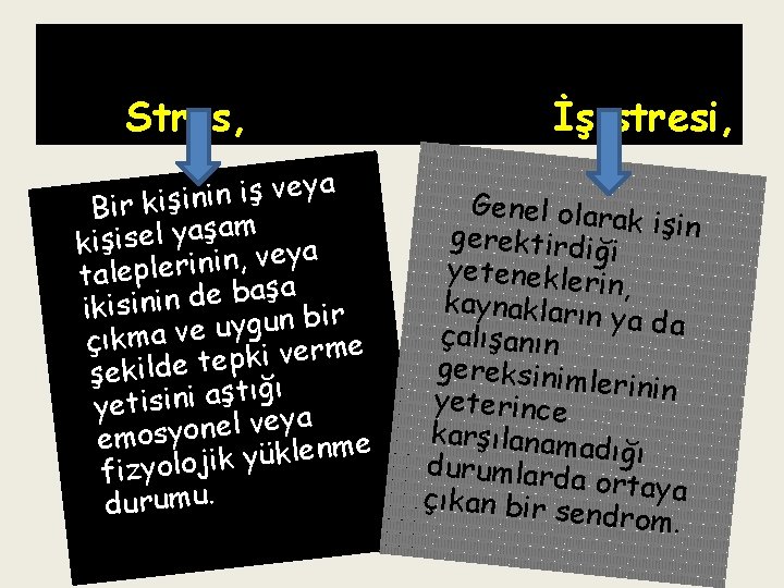 Stres, a y e v ş i n i Bir kiş am ş a