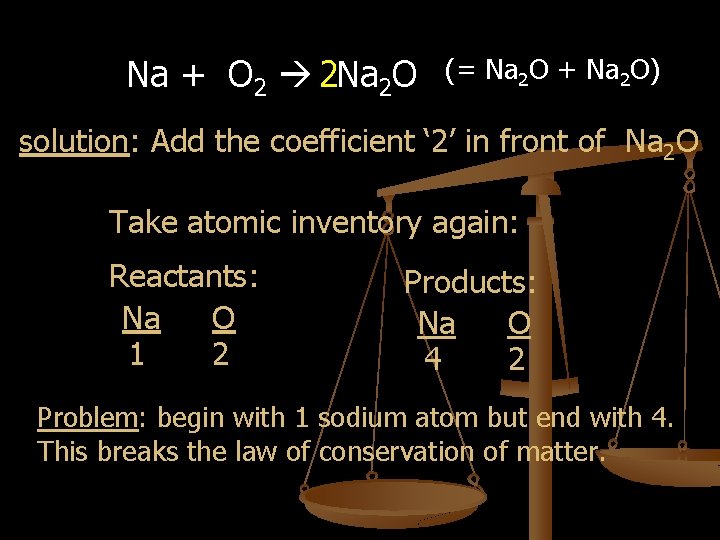 Na + O 2 2 Na 2 O (= Na 2 O + Na