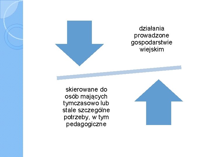 działania prowadzone gospodarstwie wiejskim skierowane do osób mających tymczasowo lub stale szczególne potrzeby, w