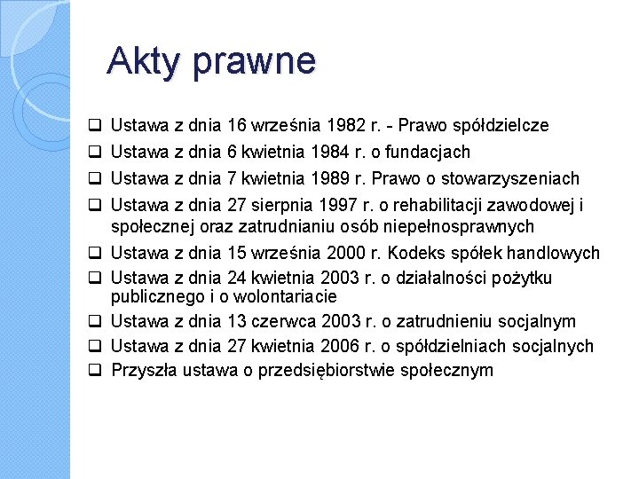 Akty prawne Ustawa z dnia 16 września 1982 r. - Prawo spółdzielcze Ustawa z