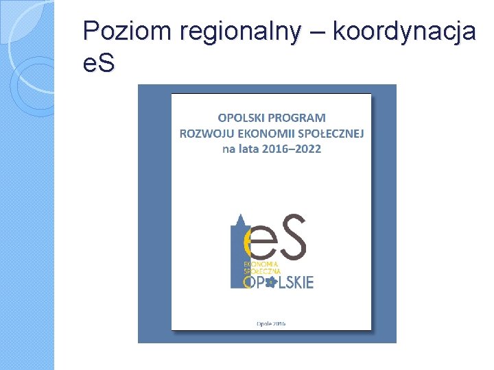 Poziom regionalny – koordynacja e. S 