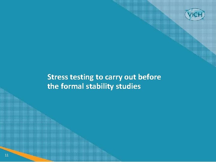 Stress testing to carry out before the formal stability studies 11 
