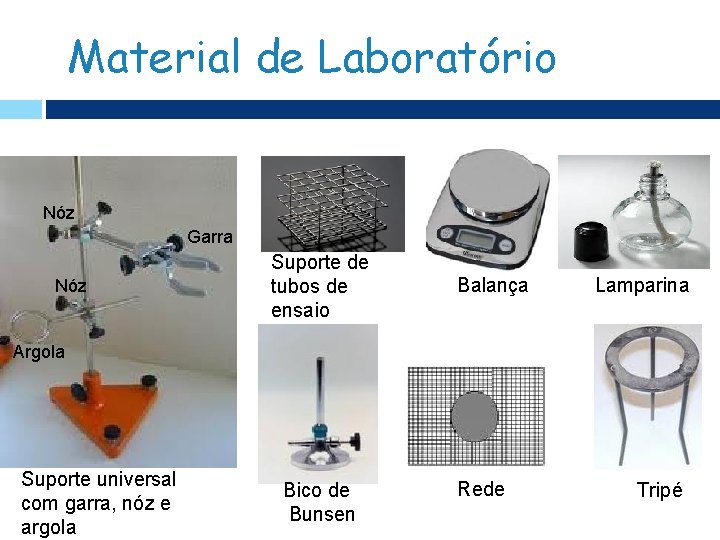 Material de Laboratório Nóz Garra Nóz Suporte de tubos de ensaio Balança Lamparina Argola