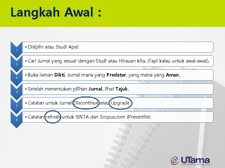 Langkah Awal : 1 2 3 4 5 6 • Disiplin atau Studi Apa? Langkah Awal : 1 2 3 4 5 6 • Disiplin atau Studi Apa?