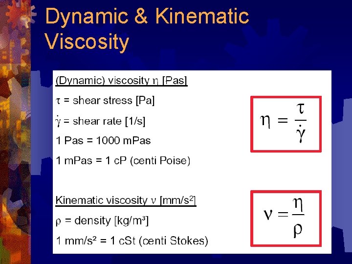 Dynamic & Kinematic Viscosity 