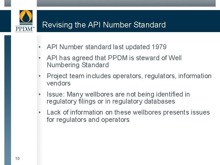 Revising the API Number Standard • API Number standard last updated 1979 • API