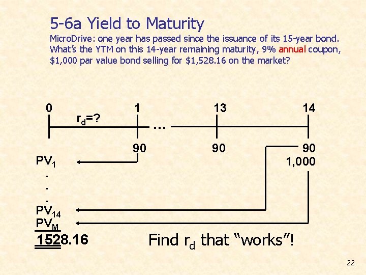 5 -6 a Yield to Maturity Micro. Drive: one year has passed since the