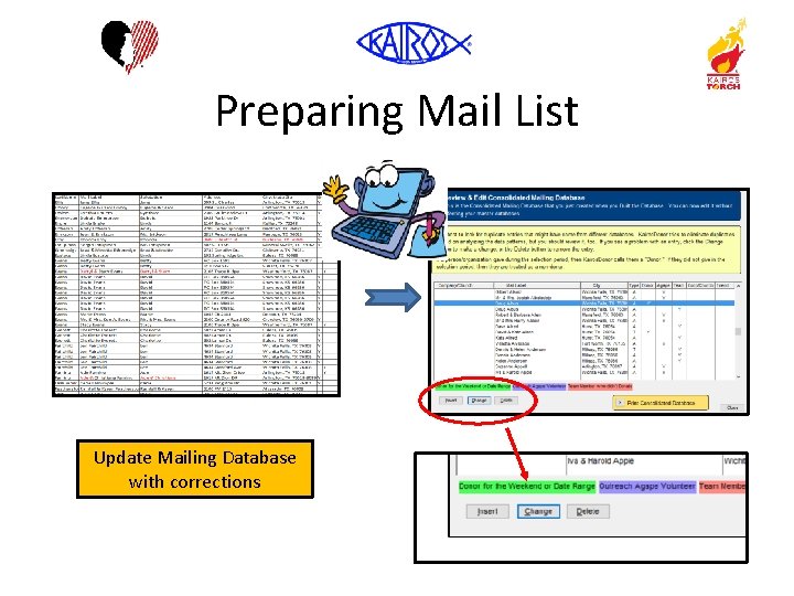 Preparing Mail List Update Mailing Database with corrections 