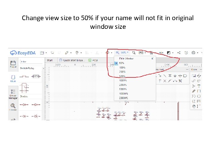 Change view size to 50% if your name will not fit in original window