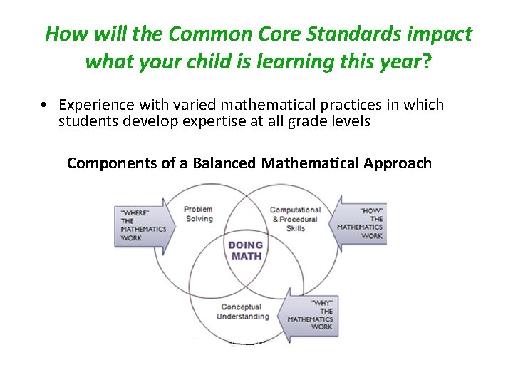 How will the Common Core Standards impact what your child is learning this year?