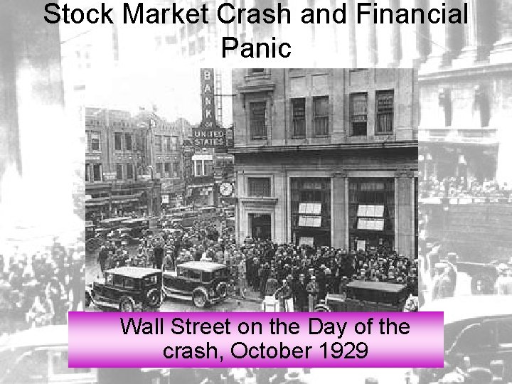 Stock Market Crash and Financial Panic Wall Street on the Day of the crash,