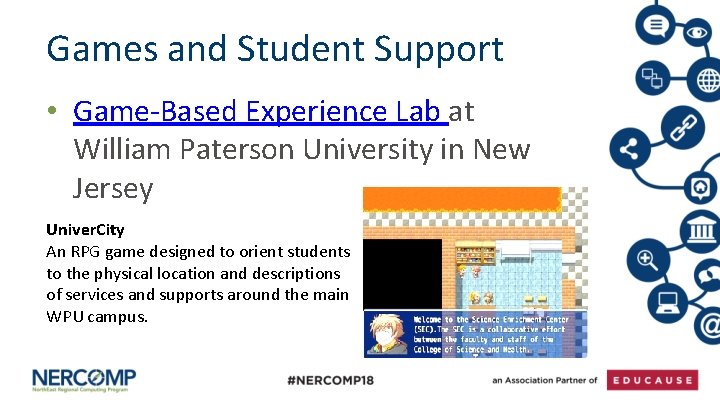 Games and Student Support • Game-Based Experience Lab at William Paterson University in New