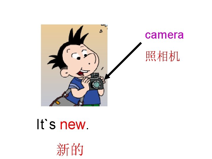 camera 照相机 It`s new. 新的 