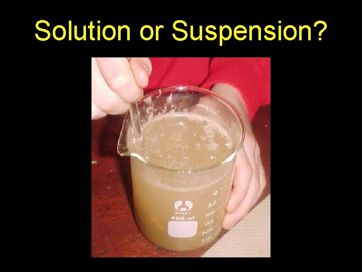 Solution or Suspension? 