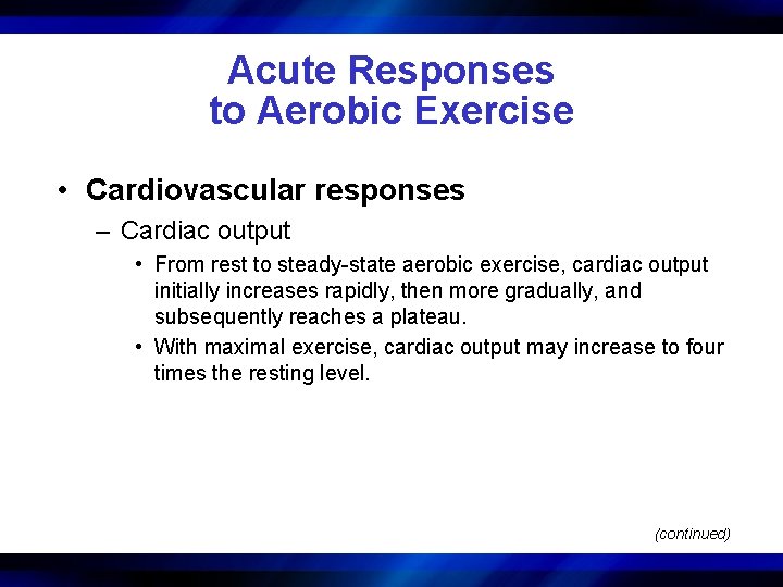chapter Adaptations 6 to Aerobic Endurance Training Programs