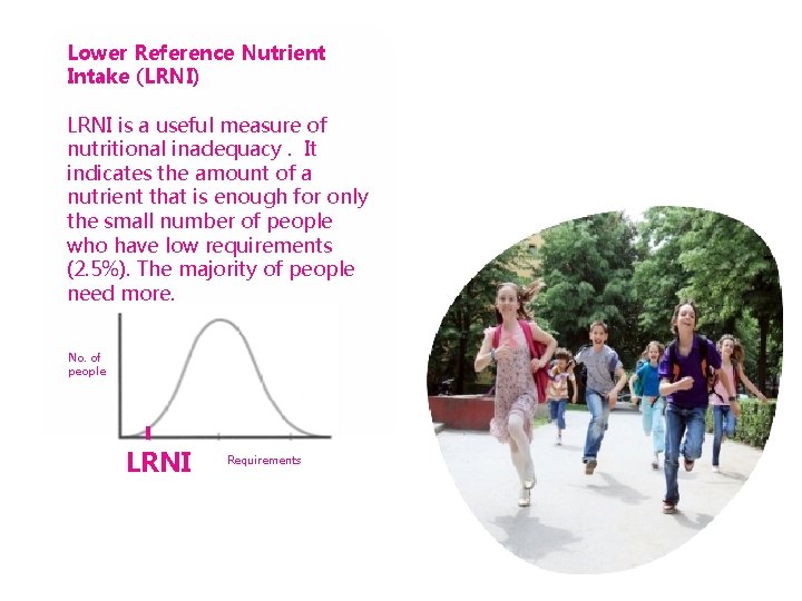 Lower Reference Nutrient Intake (LRNI) LRNI is a useful measure of nutritional inadequacy. It