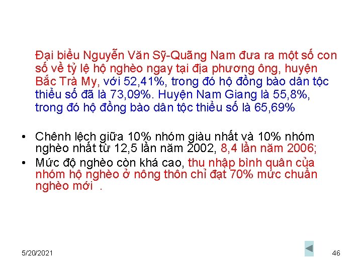 Đại biểu Nguyễn Văn Sỹ-Quãng Nam đưa ra một số con số về tỷ