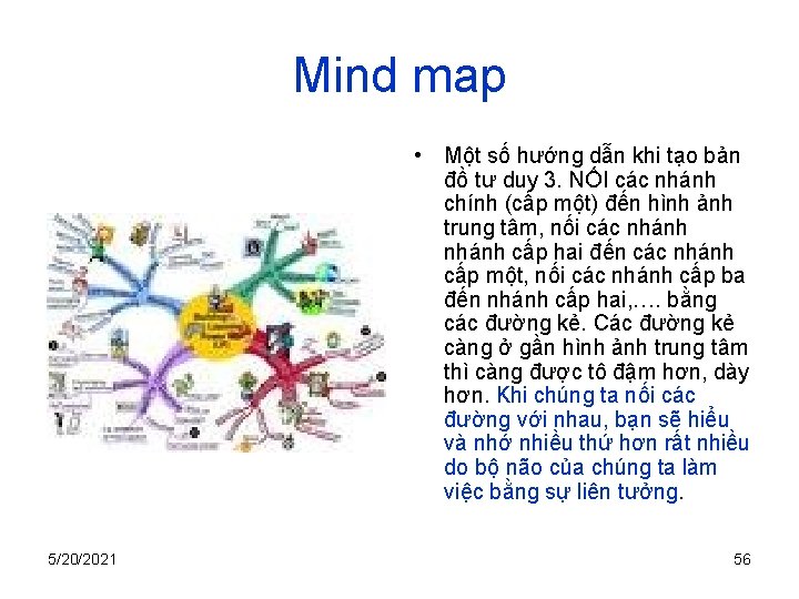 Mind map • Một số hướng dẫn khi tạo bản đồ tư duy 3.