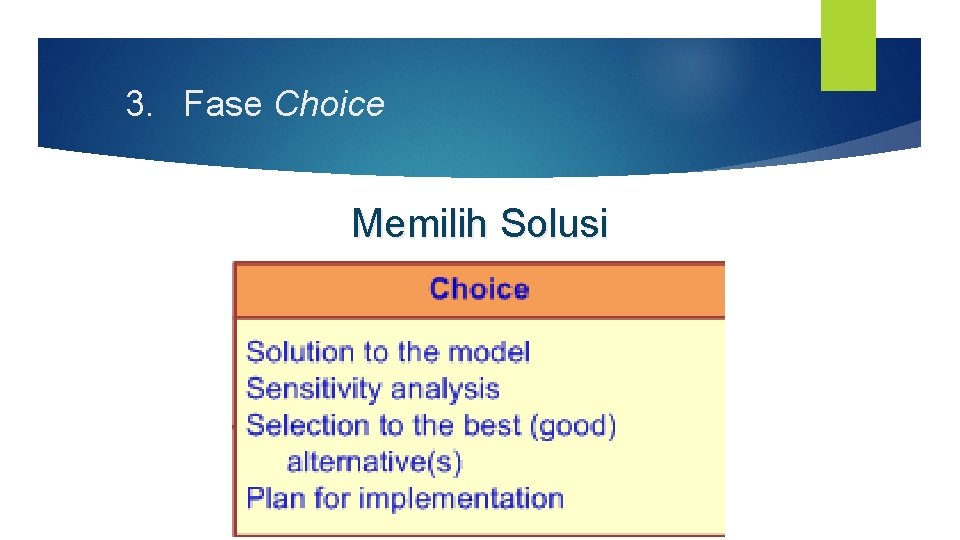 3. Fase Choice Memilih Solusi 