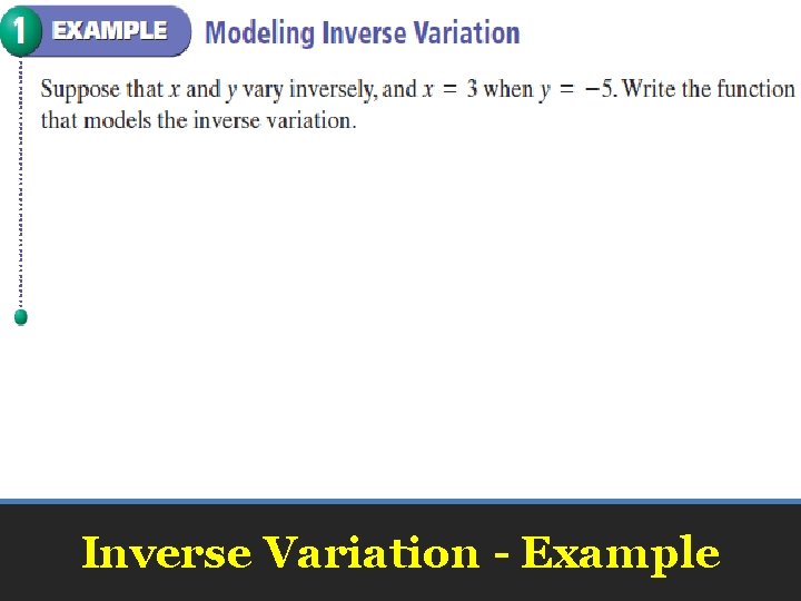 Inverse Variation - Example 