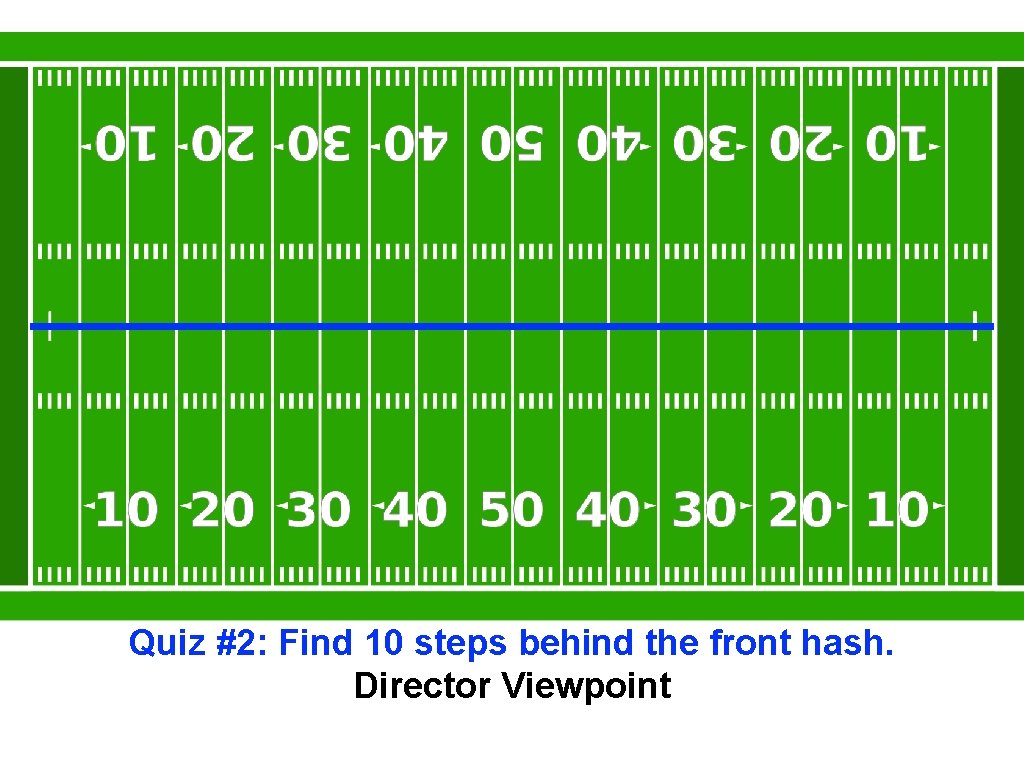 Quiz #2: Find 10 steps behind the front hash. Director Viewpoint 